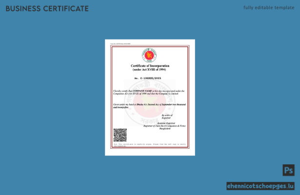 Beispiel einer Gründungsurkunde aus Bangladesch (Word- und PDF-Datei)